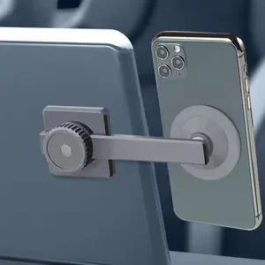 Car Magnetic Phone Holder for Laptop, Adjustable Phone Monitor Side Mount for iPhone, Foldable Computer Expansion Bracket