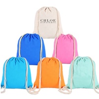 Sac à cordon coloré à impression supérieure avec logo personnalisé petit grand sac à dos promotionnel en toile de coton à cordon
