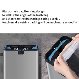 JAH5535D <span class=keywords><strong>Poubelle</strong></span> d'emballage <span class=keywords><strong>60L</strong></span> à <span class=keywords><strong>double</strong></span> cordon Sac jetable Usage domestique Poubelles intelligentes à induction automatique Plastique Acier - Product Image 2