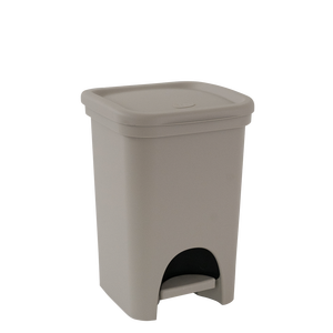 Cubo de Basura Rectangular con Pedal, de Polipropileno, 215x200x285mm, Color Taupe, para Uso en Interiores - Product Image 1