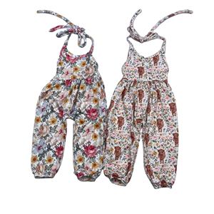 Oferta de Verano 2021, Mono Halter para Bebé Niña, Diseño Floral Turco, Tallas 3M-16T, Nueva Llegada, Moda OEM - Product Image 2