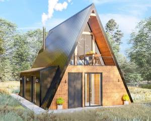 Petit blockhaus préfabriqué en rondins à prix réduit pour maison triangulaire moderne portable - Product Image 4