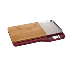 new design 5kg 11lb cutting board weighing scale digital kitchen weighing bamboo measure scale