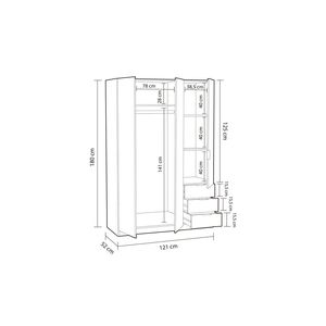 Armario de 3 puertas y 3 cajones para el hogar, muebles de dormitorio - Product Image 1