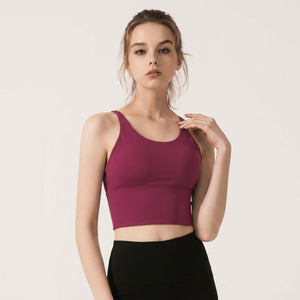 Women Criss Cross Multi Strap Cutout <b>Back</b> Yoga Crop Tank <b>Top</b> Padded U Neck Sports Bra <b>Low</b> Support Pilates Workout Active Wear - Product Image 3