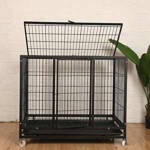 Cage de reproduction pour chiens de grande taille en acier inoxydable, en métal, de qualité supérieure, bon marché, en gros, avec roues - Product Image 5