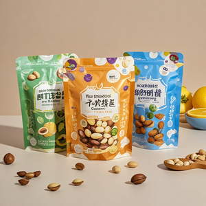 Cấp thực phẩm tùy chỉnh bao bì đứng lên túi túi dây kéo nhựa thực phẩm bao bì cho các loại hạt đậu đồ ăn nhẹ - Product Image 1