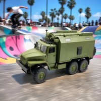 Camion militaire RC à l'échelle 1/16, 6x6, véhicule télécommandé tout-terrain, jouet d'escalade pour enfants avec lumières et chargeur