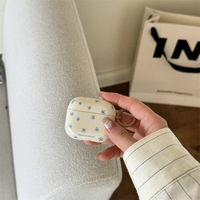 Étui de protection sans fil Bluetooth au design floral bleu unique pour AirPods Pro 2 et AirPods 2 3 4