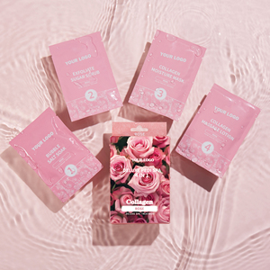 Il tuo Logo Rose 4 IN 1 Deluxe Pedicure <span class=keywords><strong>Spa</strong></span> Kit Pedicure collagene 4 passi - Product Image 1