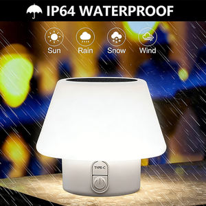 Solar <b>Table</b> Lamp Outdoor Indoor Portable Camping Mushroom Lamp LED 4 Modes IP66 Waterproof Patio Garden Bedroom Yard Restaurant - Product Image 4