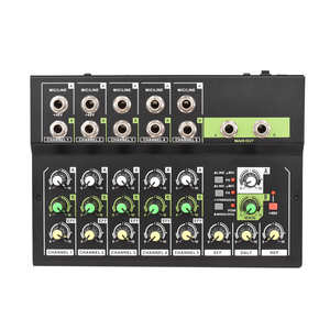 Console de mixage audio numérique stéréo 5 canaux Gooermi avec réverbération, alimentation fantôme 48V, cartes <span class=keywords><strong>son</strong></span> et mixeurs audio - Product Image 4