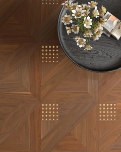Incrustation de métal lisse Vernis <span class=keywords><strong>pour</strong></span> <span class=keywords><strong>parquet</strong></span> en noyer Planche de plancher en bois Villas Finition brossée Écologique Antidérapant Verrouillage facile à cliquer - Product Image 5