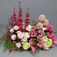 Décoration de scène de mariage et allée, rangée de fleurs artificielles et verdure artificielle faites à la main, arrangement de cérémonie en feuilles d'eucalyptus en soie, personnalisable