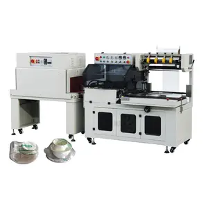 2 In 1 Sealing And Cutting L Bar Orbital Tunnel Cheese Pizza Phone Box Sleeve PE Film Shrink Wrapping Machine
