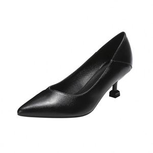 Zapatos de Trabajo con Suela Suave para Azafatas, Tacones Altos Negros Tipo Stiletto, Zapatos de Oficina con Punta en Pico y Etiqueta - Product Image 6