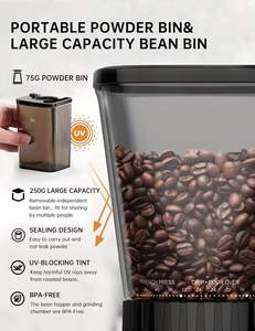 CAFELFFE <span class=keywords><strong>Molinillo</strong></span> <span class=keywords><strong>de</strong></span> <span class=keywords><strong>Café</strong></span> Eléctrico con Contenedor y Filtro, 48 Niveles <span class=keywords><strong>de</strong></span> Molienda Ajustables, Función Antiestática, Plástico y Metal - Product Image 2