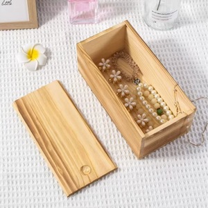 Caja de almacenamiento rectangular extraíble de madera maciza para escritorio, organizador para té o embalaje de regalos, para uso en sala de estudio - Product Image 2