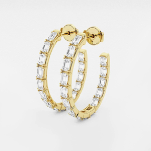 Elegantes Pendientes de Aro con Diamantes Cultivados en Laboratorio de 1 1/2 Quilates, Corte Princesa, con un Brillo Radiante, Joyería de Lujo Ética para Mujer - Product Image 6