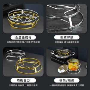 Flat Strip Stainless Steel Pot Rack Double Layer Round Heat Resistant Kitchen Draining Rack - Product Image 5