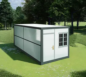 2024 20ft 30ft 40ft modular portabel rumah dapat ditumpuk lipat rumah kontainer prefabrikasi kemasan datar rumah villa