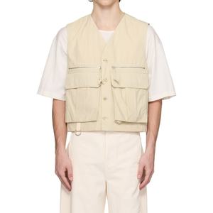 Chaleco de Algodón Ligero Personalizado, Color Beige, Resistente al Viento, con Múltiples Bolsillos con Cremallera, Chaleco Técnico Multifuncional para Pesca y Trabajo - Product Image 1