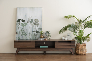 Timeless 1.8m <b>Walnut</b> Laminated FLORO <b>TV</b> Cabinet Malaysian Craftsmanship Minimalist Media Storage for Large Television - Product Image 6