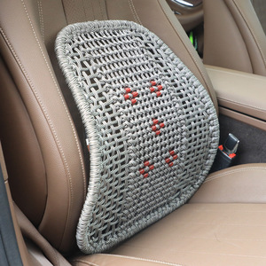 Hand-Woven Ice Silk Lumbar Cushion Breathable Massage <b>Backrest</b> For Car Seat Summer Use - Product Image 3