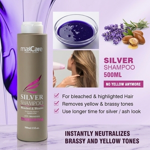 Maxcare OEM ODM, Crema Tóner Morada Orgánica de Uso Profesional en Salón, Elimina el Amarillo, Champú Plateado para Cabello Rubio y Gris - Product Image 2