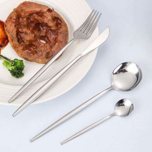 Hot Sale Wood Packing Box Fork Knife Spoon Black Gold Flatware 24pcs Stainless Steel Silverware Cutlery <b>Set</b> for Weeding Party - Product Image 3