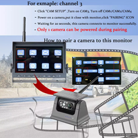 Moniteur IPS HD quad view sans fil iPoster 10.1in avec base magnétique de sauvegarde 1080P Kit de caméra à batterie solaire rechargeable