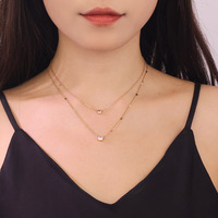 Collier multi-rangs en zircon incrusté, tendance transfrontalière, collier de clavicule empilable pour fille, collier tendance pour femme