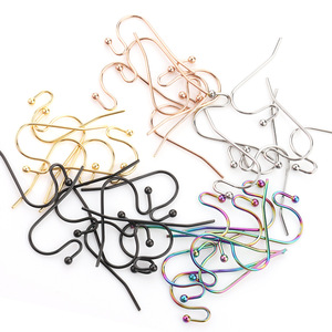 Crochets d'oreille perlés en acier inoxydable, or 18 carats, or rose, noir, couleur arc-en-ciel, pour la fabrication de boucles d'oreilles, apprêts de bijoux unisexes, forme goutte U - Product Image 5