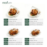 Conteneur alimentaire jetable anti-fuite avec poignée pour poulet rôti et dinde, couvercle anti-buée, boîte d'emballage plastique à emporter, fabrication en usine