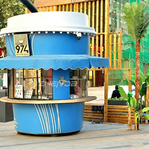 Retro Luxury Stainless Steel Food Trailer Fully Equipped Mobile Kitchen <b>BBQ</b> Grill Pizza & Hot Dog Customized Color Coffee Cup - Product Image 5