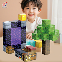Jouets de construction magnétiques Chengji, blocs carrés d'apprentissage préscolaire, design coloré de dessins animés, blocs de cubes magnétiques en plastique