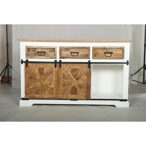 Aparador Muro III en Blanco y Natural, Aparador de Elegancia Moderna, Producto Hecho a Mano al por Mayor para Comedor - Product Image 1