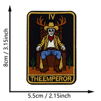 Patchs brodés thermocollants Western Halloween Crâne Cowboy Tarot, Cactus du Désert Rétro, Gothique pour Vêtements et Sacs