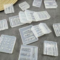 Moule à ongles professionnel, décorations d'art d'ongles, dentelle en crème, cœur, en silicone inoxydable, modèle transparent pour DIY