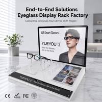 Présentoir de Comptoir en Acrylique pour Lunettes Intelligentes AR avec Éclairage LED Blanc, Support Transparent pour Lunettes, Vitrine d'Information