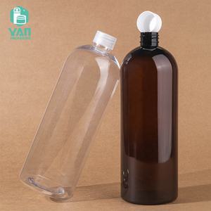 Yan ขวดบีบฝาเกลียวพลาสติกสำหรับสัตว์เลี้ยงขนาด1000มล. หัวไหล่ทรงกลมข<span class=keywords><strong>น</strong></span>าดใหญ่แชมพูสำหรับ<span class=keywords><strong>ผม</strong></span>ทำสบู่เหลว - Product Image 2