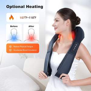 Chal de masaje eléctrico para cuello y hombros, <span class=keywords><strong>Motor</strong></span> de cepillo de 25W, batería de 1800mAh, modo de <span class=keywords><strong>2</strong></span> engranajes, 3 niveles de fuerza, chal de masaje de cuero Premium - Product Image 6