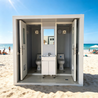 Toilettes portables de luxe haut de gamme, structure en acier, toilettes chimiques, conteneurs sanitaires, maisons préfabriquées