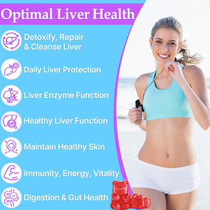 Rosebest Custom 2000mg Ekstrak Herbal Milk Thistle 23 in 1 Formula Detoks Pembersih dan Detoksifikasi Hati Suplemen Gummy Pendukung Kesehatan - Product Image 3