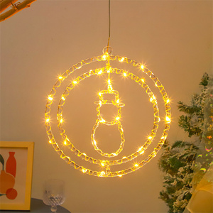 Caliente Navidad pared ventana ventosa lámpara Led Navidad copo de nieve diseño luces cálido Color blanco batería iluminación - Product Image 6