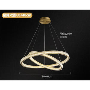 Lustre créatif nordique LED circulaire pour salle à manger, chambre à coucher, bureau, luminaire personnalisé postmoderne de luxe pour salon - Product Image 6