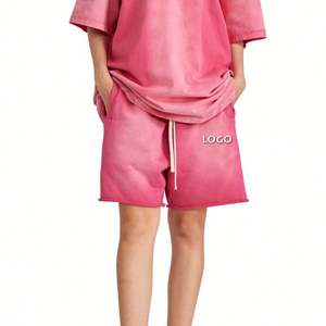 กางเกงขาสั้นผู้ชายแบบไล่ระดับสีสำหรับฤดูร้อน440กรัมผ้าแฟชั่นแนววินเทจลำลองสำหรับผู้ชาย - Product Image 5