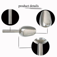 RTS Ventes directes d'usine 304 Accessoires de bar réutilisables en acier inoxydable Pelle à glace Pelle en forme de cube Outil en métal servant des grains de glace