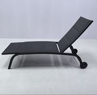 Chaise longue pliante extérieure en aluminium KD Chaise longue avec roues Ensemble de jardin au bord de la piscine pour meubles de piscine Utilisation de patio