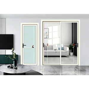 Porte coulissante de style ferme pour chambre d'enfant, double vitrage trempé, conception de sécurité <span class=keywords><strong>anti</strong></span>-pincement, cave à vin, salon - Product Image 2